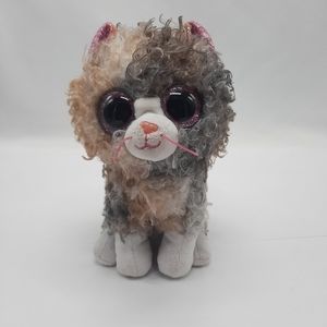 Ty Beanie Boos Scrappy Curly Haired Kitty Cat Stuffed Animal